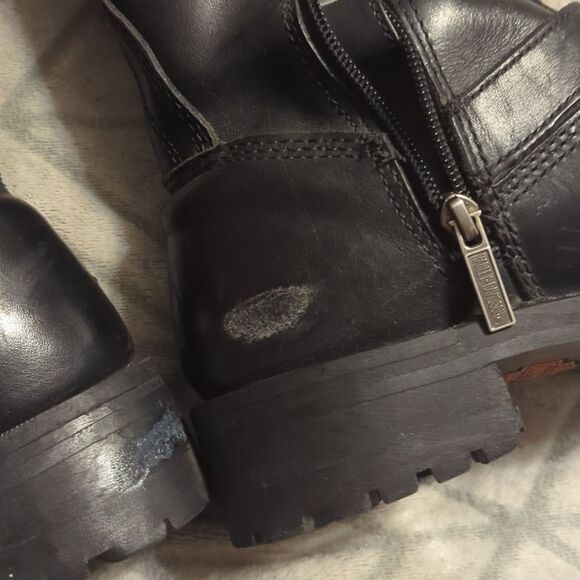 HARLEY DAVIDSON Black Trail Boss Engineer 91417 Motorcycle 8 1/2 Zipper Boots